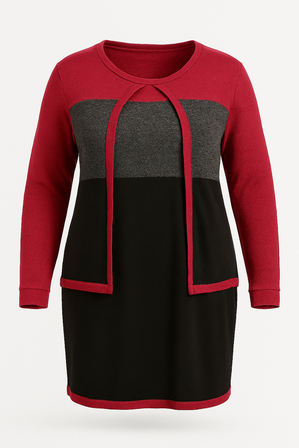ROBE MAILLE VISCOSE avec son gilet incorporé L'indisciplinée