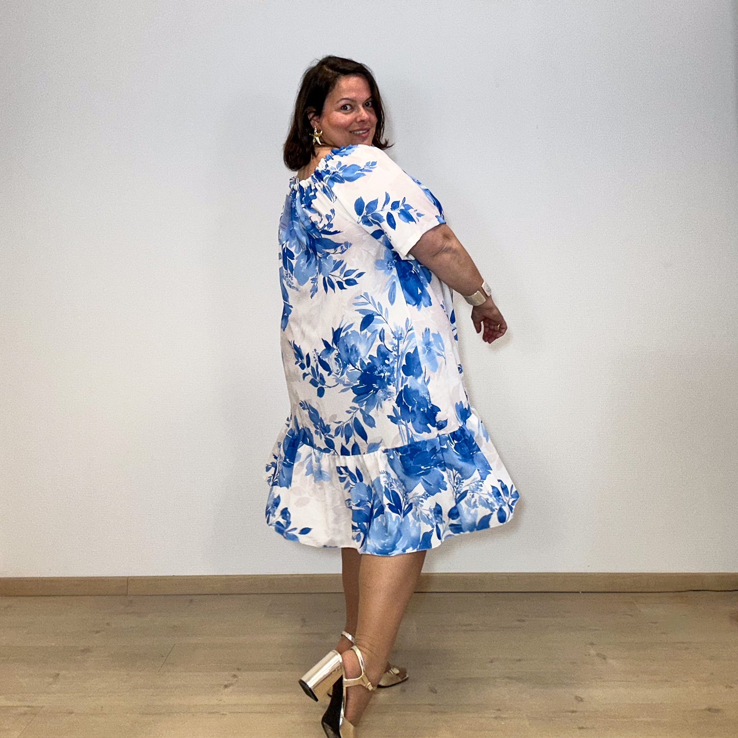ROBE FEUILLAGE BLEUE