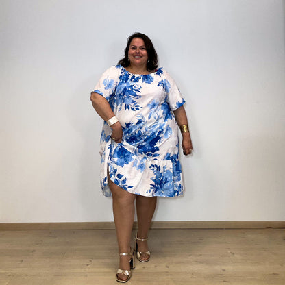 ROBE FEUILLAGE BLEUE