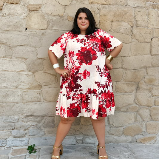 ROBE FEUILLAGE ROUGE L'indisciplinée