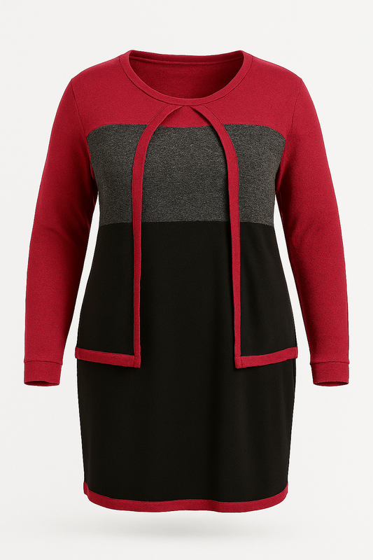 ROBE MAILLE VISCOSE avec son gilet incorporé L'indisciplinée