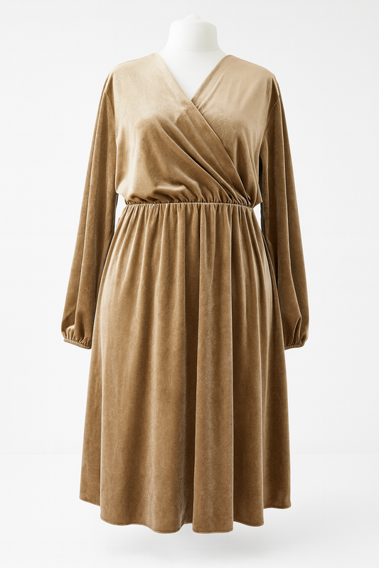 ROBE EN VELOURS DORÉE - GRANDE TAILLE - GOLD