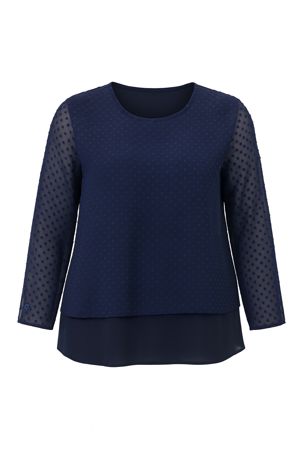 BLOUSE BLEUE PLUMETIS