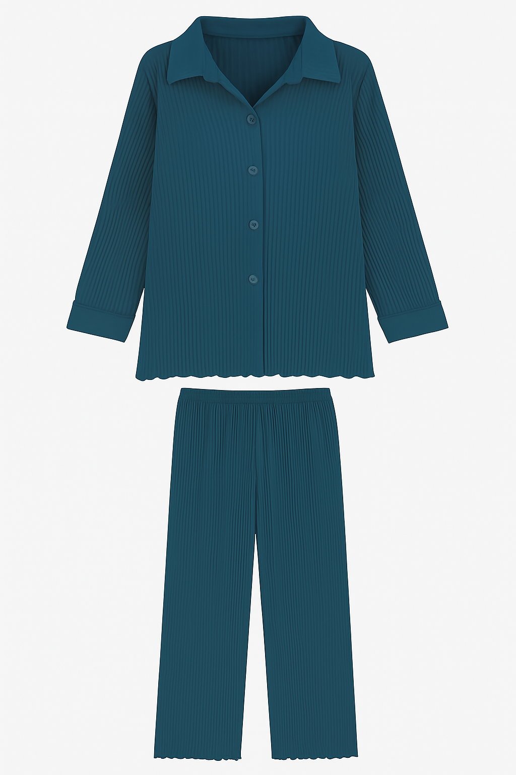 ENSEMBLE PLISSÉ SOLEIL PETROL