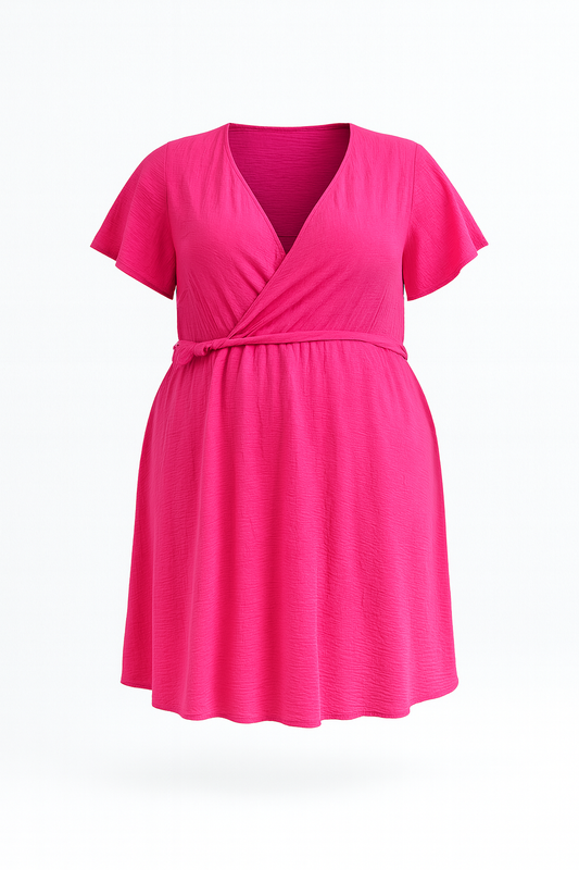 ROBE CACHE-COEUR FUSCHIA