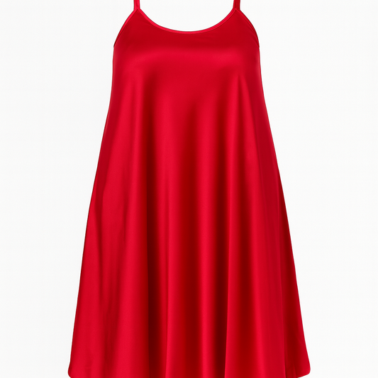 SATIN RED DRESS