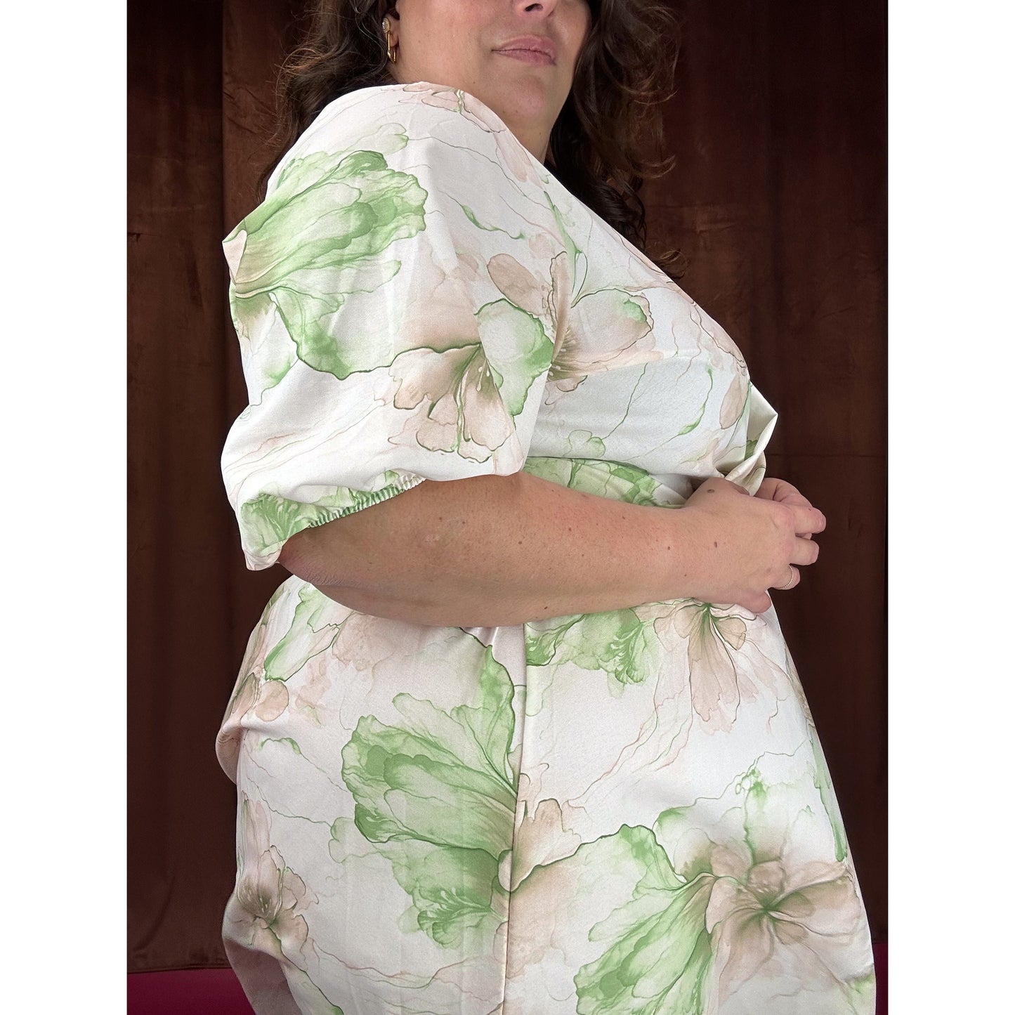 ROBE CACHE-COEUR - FLEURS AQUARELLE