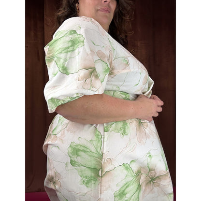 ROBE CACHE-COEUR - FLEURS AQUARELLE