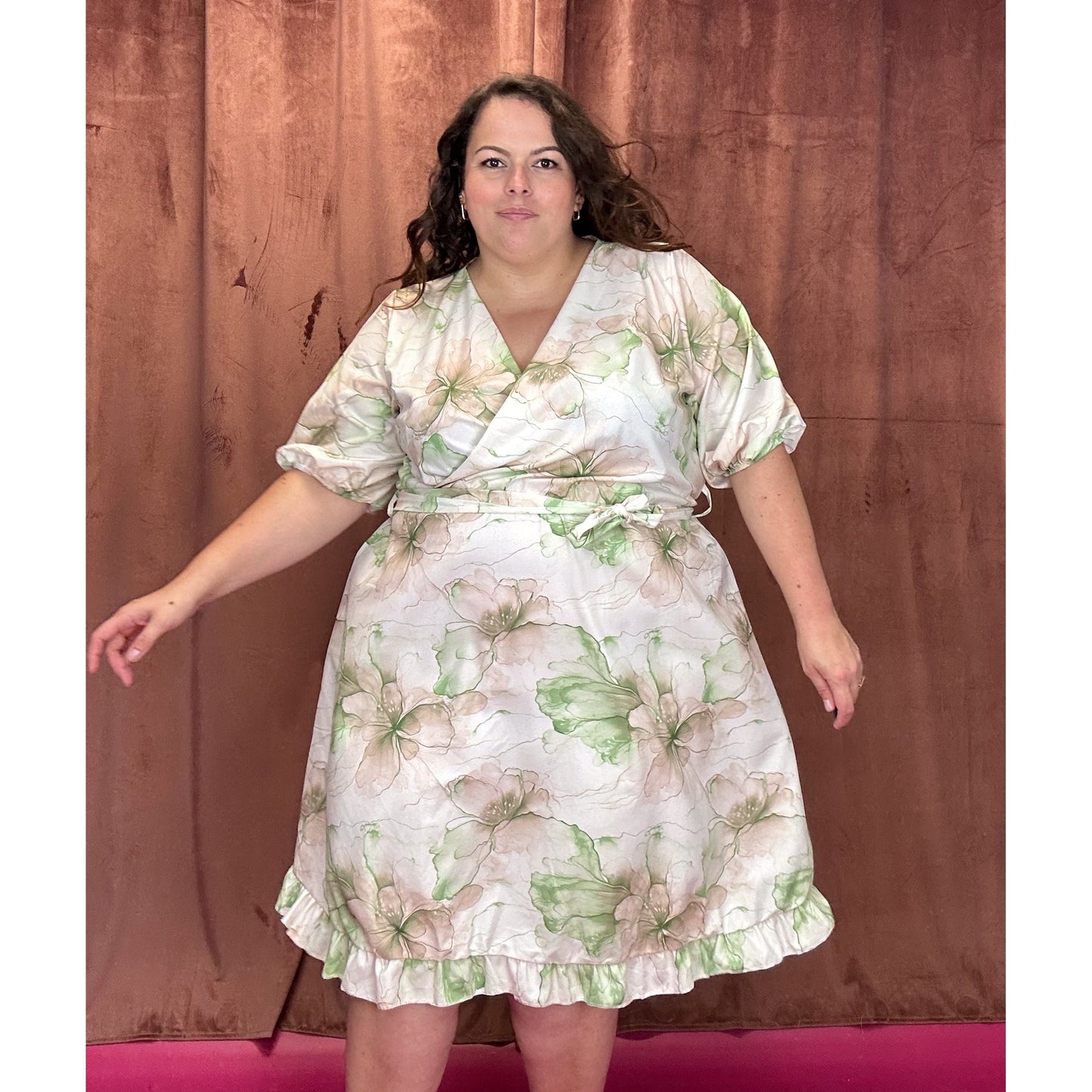 ROBE CACHE-COEUR - FLEURS AQUARELLE