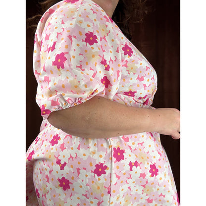 ROBE CACHE-COEUR - PAQUERETTES ROSES