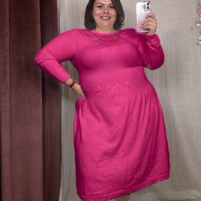ROBE EN MAILLE FUXIA