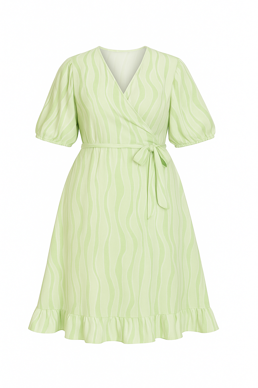 LEAVES SURPLICE DRESS