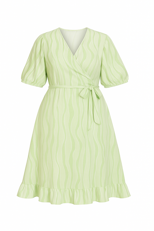 LEAVES SURPLICE DRESS